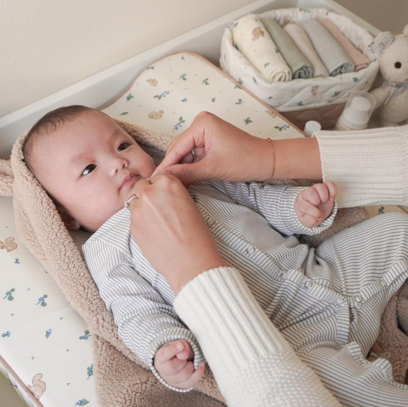 Набор стеганых корзин для хранения Cam Cam Copenhagen "Blueberries", 2 шт, молоко с карамелью - Фото № 6